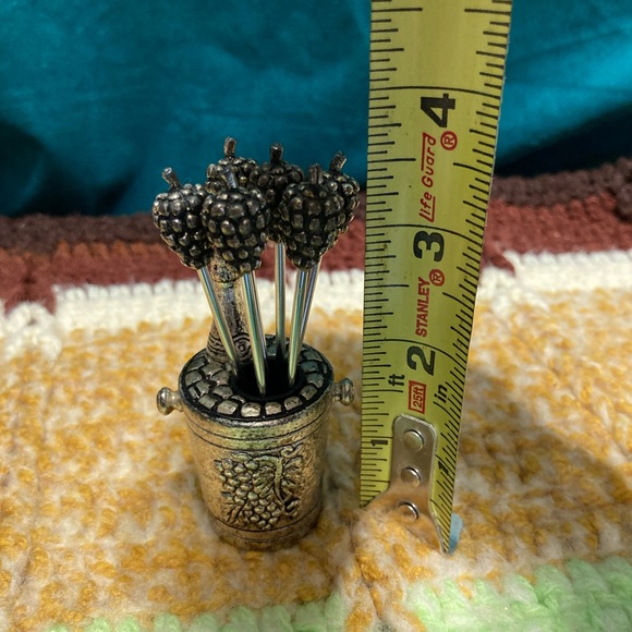 Cocktail Appetizer Grape Wine Food Metal Picks - Set of 6 - Picture 16 of 16